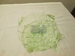 Art Deco Retro Green Glass Fish