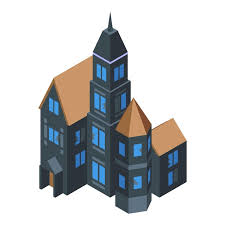 Old Creepy House Icon Isometric Of Old