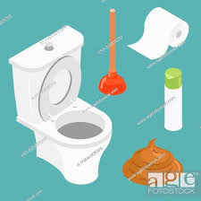 Restroom Icon Set White Toilet Bowl