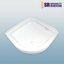 34x34 Radius Shower Pan White With