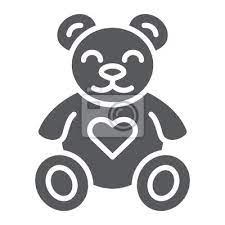 Teddy Bear Glyph Icon Animal And Child