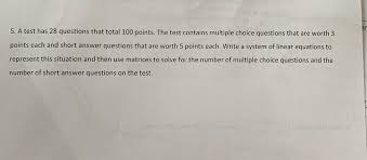 Answered 5 A Test Has 28 Questions