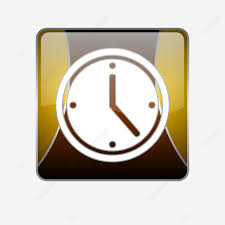 Clock Golden Square Web Glossy Icon
