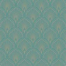 Grandeco Layla Art Deco Wallpaper Teal