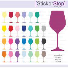 Wine Glasses Icon Digital Clipart In