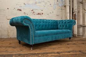 Textured Velvet Chesterfield Sofa