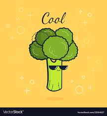 Cartoon Funny Broccoli Icon Vector