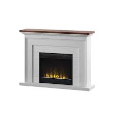 Farmhouse Wall Mantel With 23 Fireplace With Faux Brick Surround White