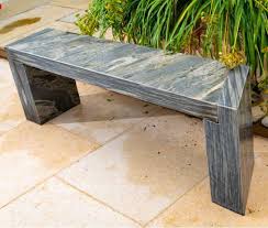 Natural Stone Garden Bench In A Modern