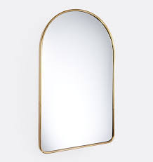 Arched Metal Framed Mirror Aged Brass