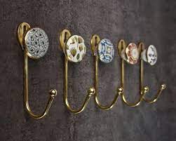 Decorative Ceramic Gold Coat Hooks