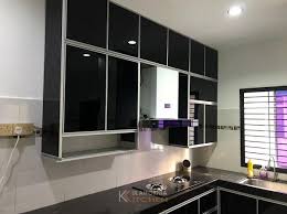 Aluminium Cabinet With Black Glass Door