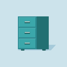 Office Cabinet Icon In Flat Style