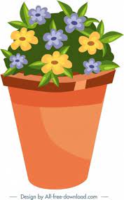 Garden Design Element Flower Pot Icon