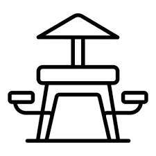 Picnic Bench Icon Outline Vector Wood