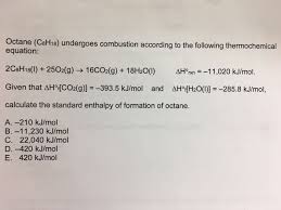 Combustion Of Octane Calculate