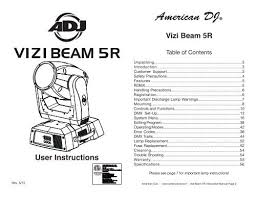 vizi beam 5r user manual american dj