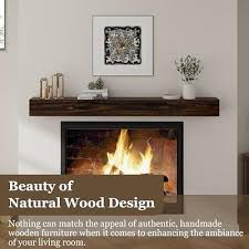 Fireplace Mantel 60 W Wood Floating