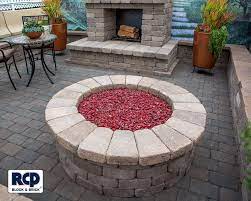 Unique Fire Pit With Red Fire Glass