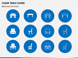 Chair Table Icons Powerpoint Template