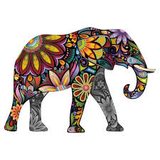 Abstract Elephant Full Colour Wall
