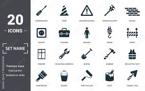 Construction Tools Icon Set Contain