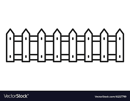 Picket Fence Icon Wooden Plank Barrier