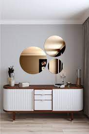 Modern Set Of 3 Round Mirror Luxury