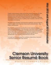 Senior Resume Book Cover Clemson