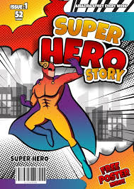 Comic Book Cover With Super Hero