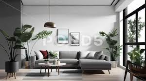 Spacious Living Room With Grey Corner