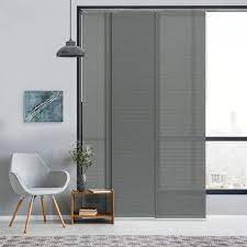Night Owl Cordless Semi Sheer Vertical Sliding Door Blind With 23 In Slats Up To 86 In W X 96 In L