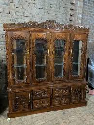 Sheesham Wood Wooden Showcase Cabinet