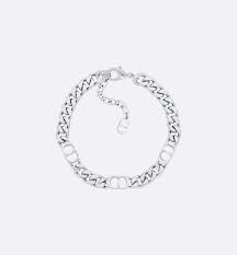Cd Icon Thin Chain Link Bracelet Silver