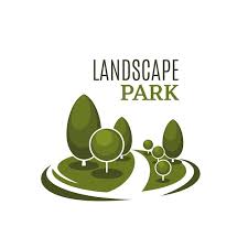 Landscape Park Icon Of Green Trees And