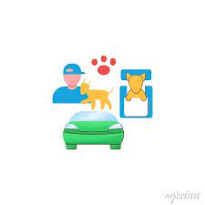 Dog Car Seat Flat Icon Help Small Dogs