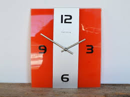 Post Modern Hermle Orange Wall Clock