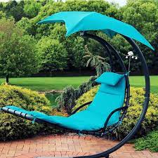 Sunnydaze Hanging Lounge Chair Replacement Cushion And Umbrella Teal