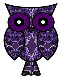 Modern Purple Art Purple Owl