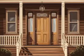 Wooden House With White Windows And