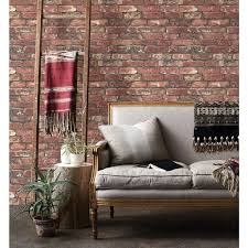 Brewster Loft Red Brick Paper Non