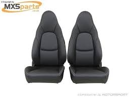 Leather Seat Cover Set Silver Stitching