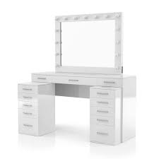 Crossroads White Vanity Table With 1 Mirror And 2 Cabinet 72 In H X 64 In W X 17 In D