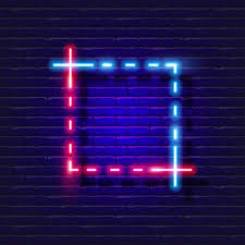 Crop Frame Sign Neon Icon Photo And
