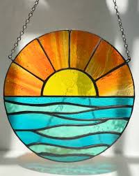 Coastal Stained Glass Art Sun