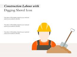 Construction Labour With Digging Shovel