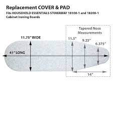 Household Essentials Stowaway Replacement In Wall Ironing Board Cover And Pad Willow
