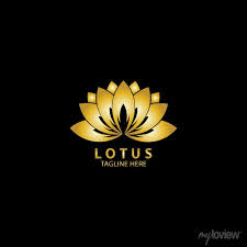 Golden Lotus Flower Vector Design