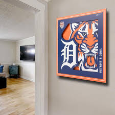 Youthefan 12 X 12 In Mlb Detroit Tigers 3d Logo Series Wall Art