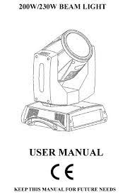 lees 230w beam light 7r user manual pdf